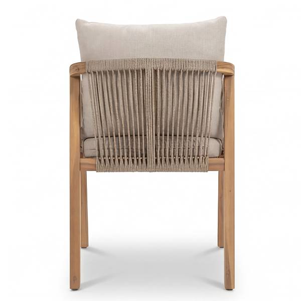 Tuinstoel Evoa set van 2 massief acaciahout/geweven stof - beige