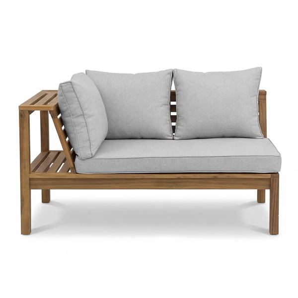 Loungeset Solano 4-teilig Akazie massiv / Webstoff - Akazie Braun / Beige
