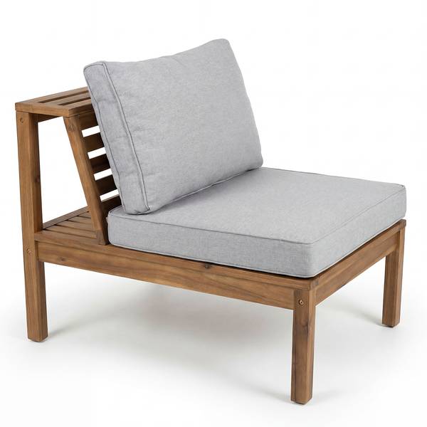 Loungeset Solano 4-teilig Akazie massiv / Webstoff - Akazie Braun / Beige