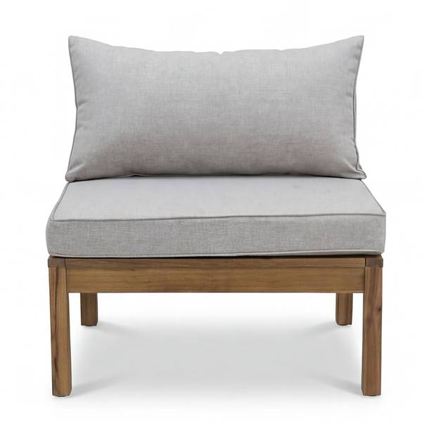 Loungeset Solano 4-teilig Akazie massiv / Webstoff - Akazie Braun / Beige