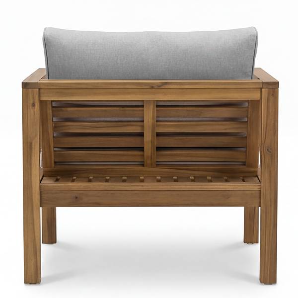 Loungeset Solano 4-teilig Akazie massiv / Webstoff - Akazie Braun / Beige