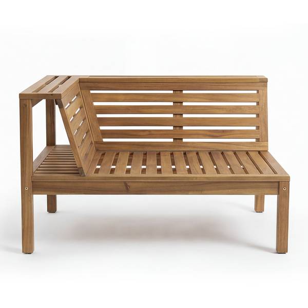Loungeset Solano 4-teilig Akazie massiv / Webstoff - Akazie Braun / Beige