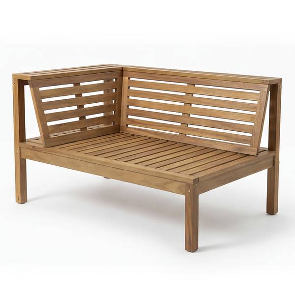 Loungeset Solano 4-teilig Akazie massiv / Webstoff - Akazie Braun / Beige