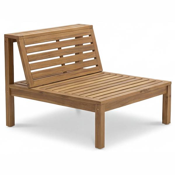 Loungeset Solano 4-teilig Akazie massiv / Webstoff - Akazie Braun / Beige