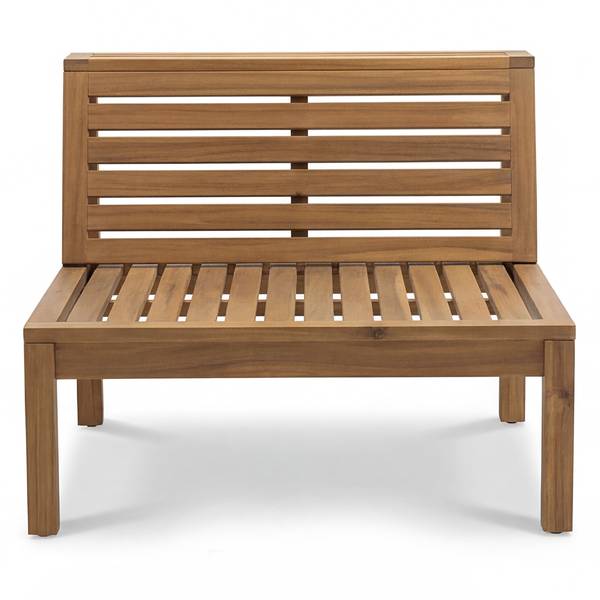 Loungeset Solano 4-teilig Akazie massiv / Webstoff - Akazie Braun / Beige