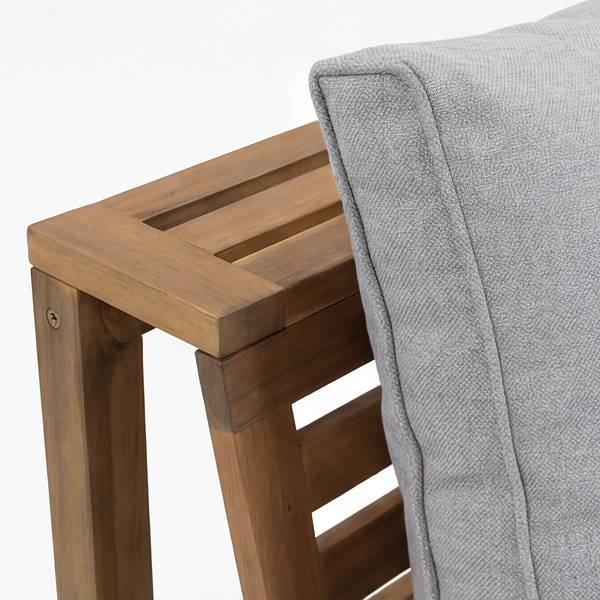 Loungeset Solano 4-teilig Akazie massiv / Webstoff - Akazie Braun / Beige