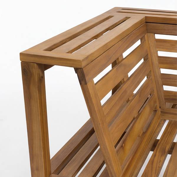 Loungeset Solano 4-teilig Akazie massiv / Webstoff - Akazie Braun / Beige
