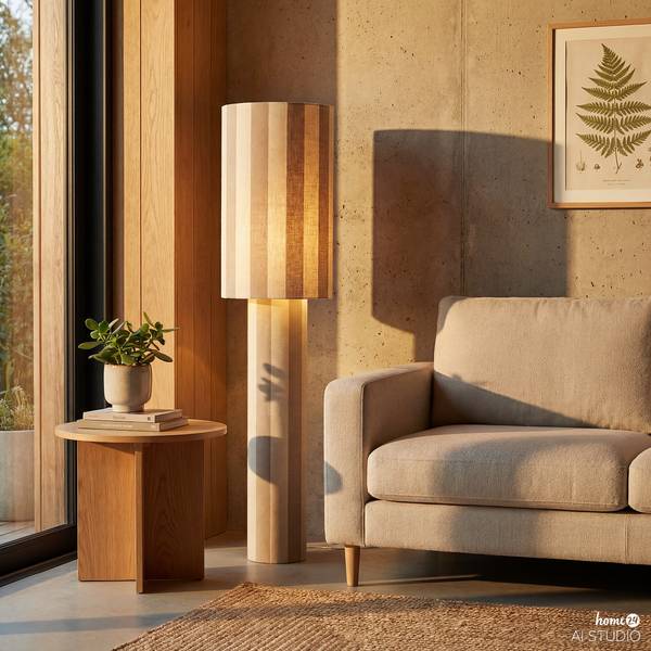 Stehleuchte NUVIO Eisen / Textil - 1-flammig - Beige