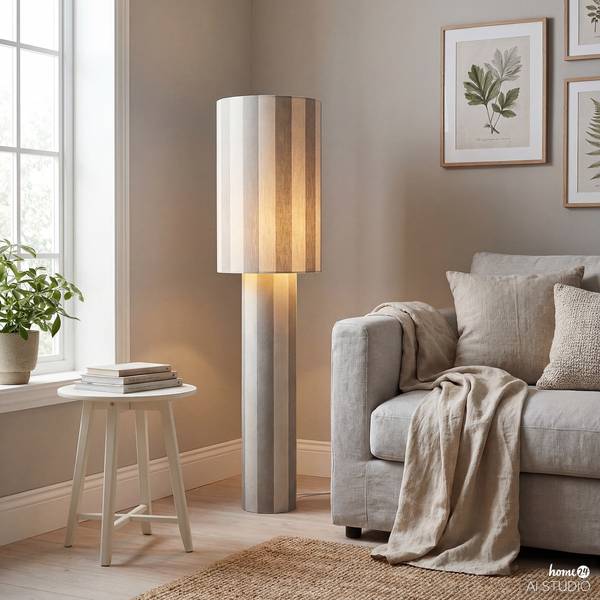 Stehleuchte NUVIO Eisen / Textil - 1-flammig - Beige