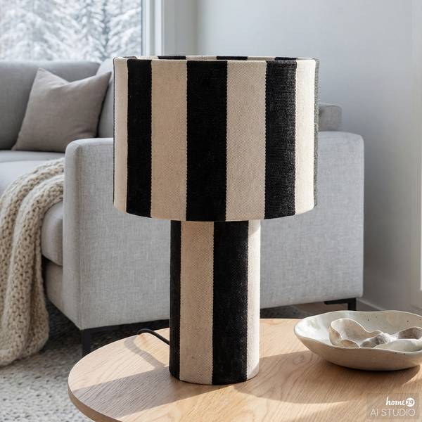 Lampada da tavolo NUVIO Ferro / Tessuto - 1 punto luce - Nero