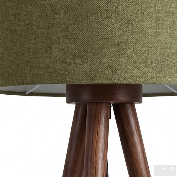 Stehleuchte LUNIX Pinie massiv / Textil - 1-flammig - Grün