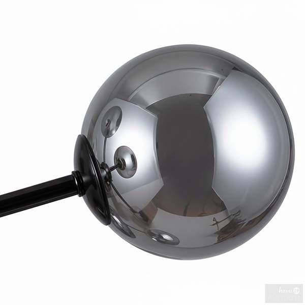 Deckenleuchte ILUMO Rauchglas / Eisen - 5-flammig - Grau / Schwarz
