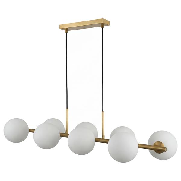 Plafonnier GLINTO Verre opale / Fer - 8 flammes