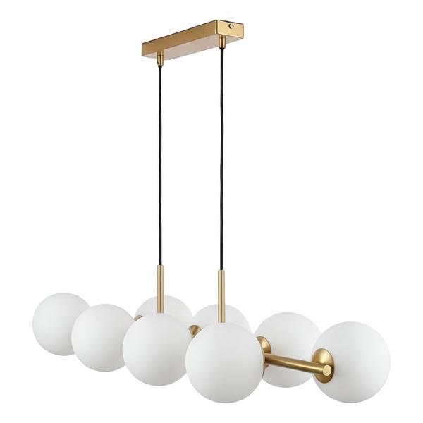 Plafonnier GLINTO Verre opale / Fer - 8 flammes