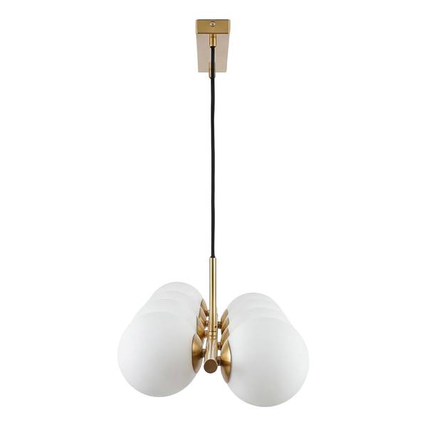 Plafonnier GLINTO Verre opale / Fer - 8 flammes