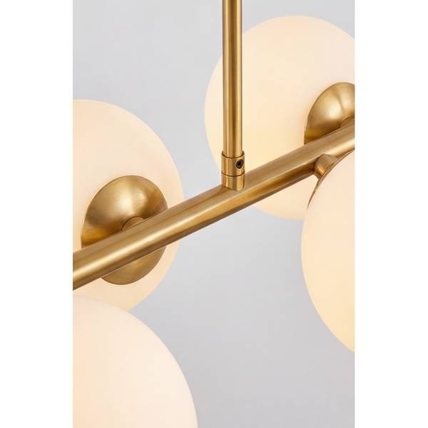 Plafonnier GLINTO Verre opale / Fer - 8 flammes