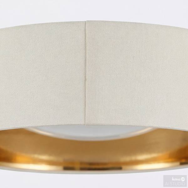 Deckenleuchte JOULO Eisen / Textil - 1-flammig - Beige