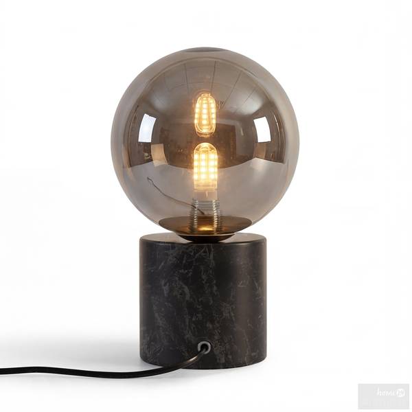 Lampada da tavolo KAVIO con piede marmo Grigio fumé / Marmo - 1 punto luce