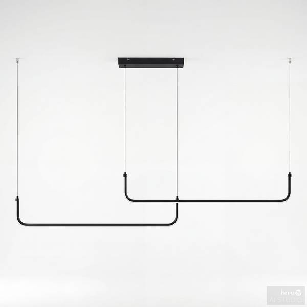 Lampada a sospensione HILUX 2 archi Ferro / Tessuto - 2 punti luce
