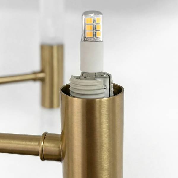 Deckenleuchte FYLUX satiniertes Glas / Eisen - 20-flammig - Messing