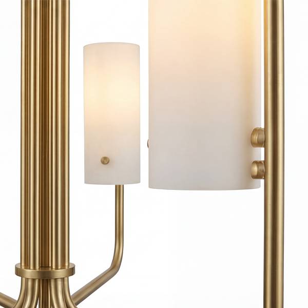 Plafonnier GLOYA Verre dépoli / Métal - 6 flammes - Laiton