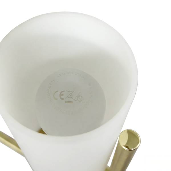 Plafonnier GLOYA Verre dépoli / Métal - 6 flammes - Laiton