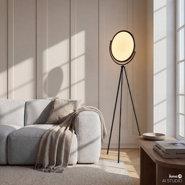 Lampadaire GINO Fer / Aluminium - 1 flamme - Noir