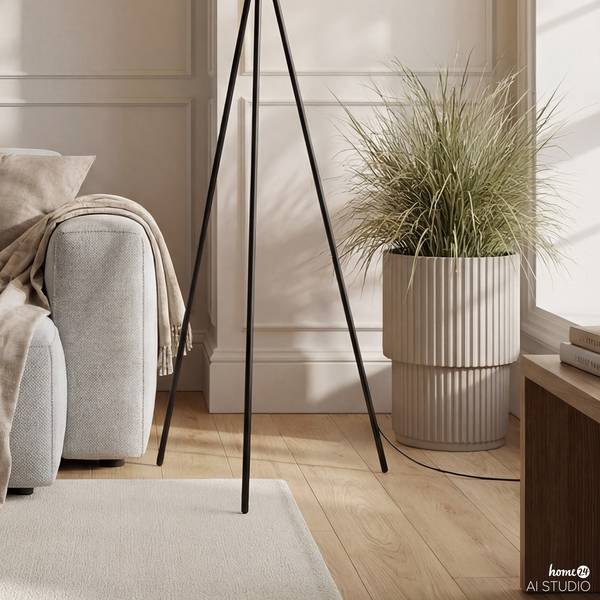 Lampadaire GINO Fer / Aluminium - 1 flamme - Noir