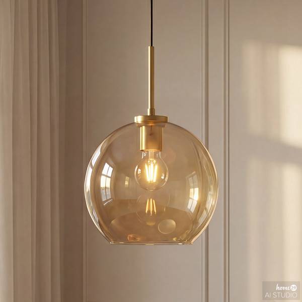 Hanglamp ZEVRO rond gekleurd glas/ijzer - 1-lichts
