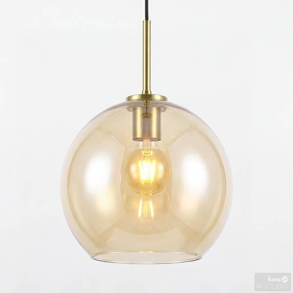 Hanglamp ZEVRO rond gekleurd glas/ijzer - 1-lichts