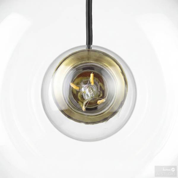 Hanglamp ZEVRO rond gekleurd glas/ijzer - 1-lichts