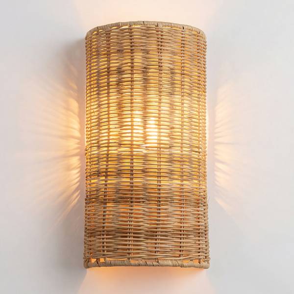 Wandleuchte WENLA Rattan / Eisen - 1-flammig
