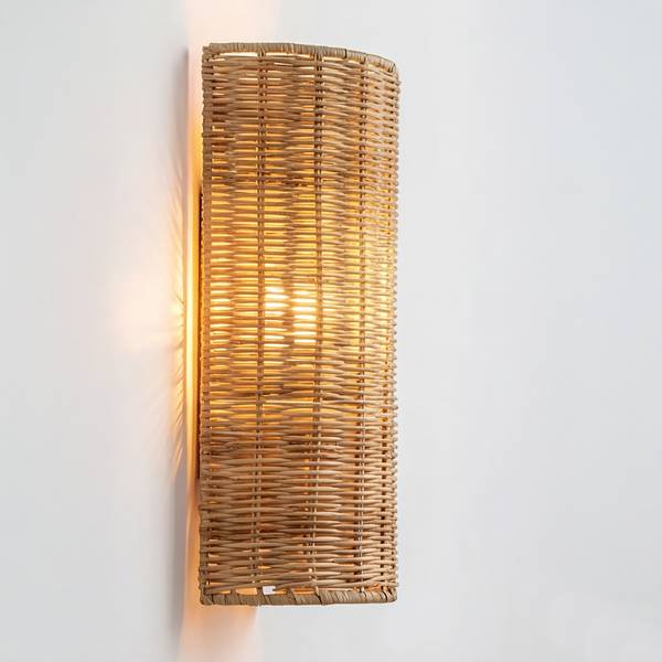 Wandleuchte WENLA Rattan / Eisen - 1-flammig