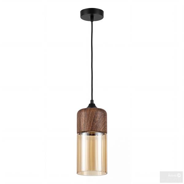 Pendelleuchte KAVON zylindrisch Farbglas / Eisen - 1-flammig