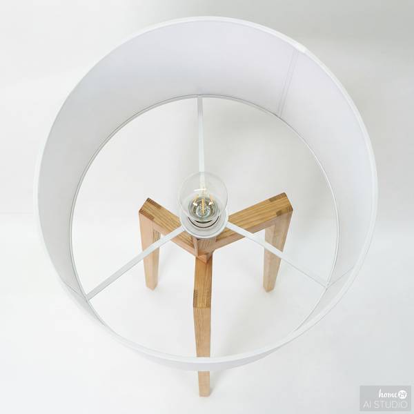Lampada da terra PRYLO Tessuto / Pino massello - 1 punto luce