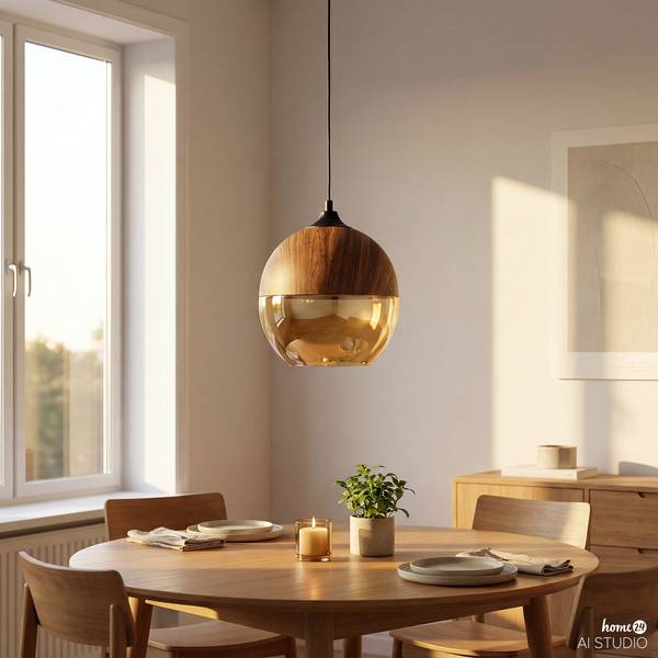 Suspension KAVON ronde Verre coloré / Fer - 1 flamme