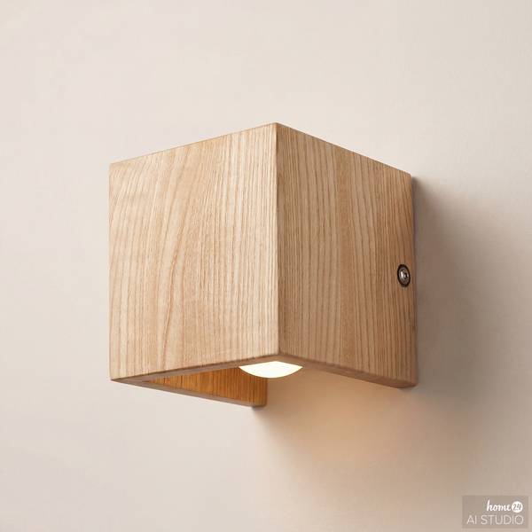 Lampada da parete quadrata SARNIA Legno di pino massello - 1 punto luce