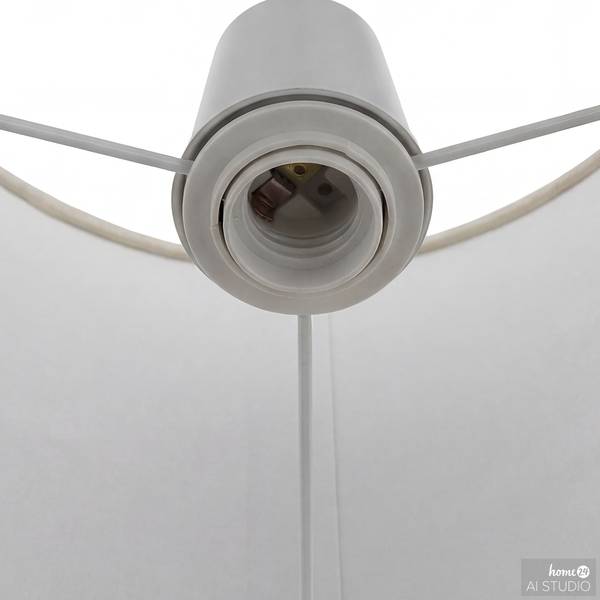 Lampada da terra GINO Tessile / Ferro - 1 punto luce - Bianco / Nero
