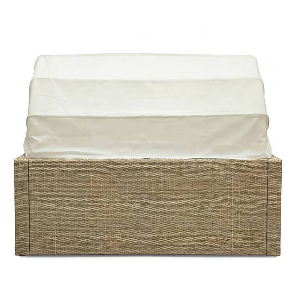 Lounge-eiland Faya polyrotan/geweven stof - beige/crèmekleurig