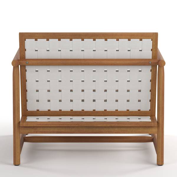 Loungesessel Teva Akazie massiv / Webstoff - Akazie Braun / Creme