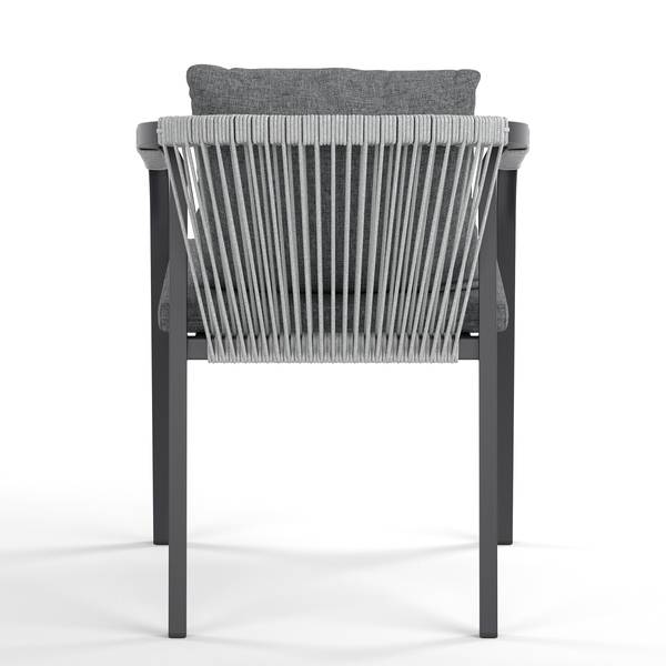 Gartenstuhl Verdee 2er-Set Schwarz / Anthrazit / Grau