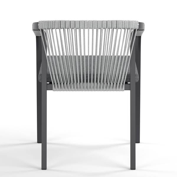 Gartenstuhl Verdee 2er-Set Schwarz / Anthrazit / Grau