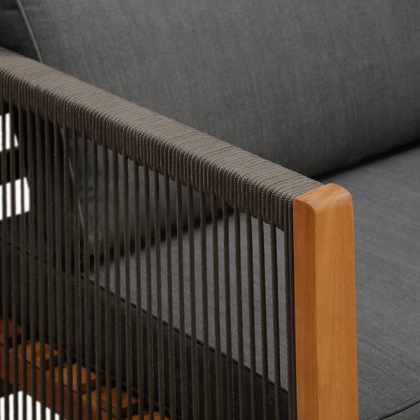 Loungesessel Bayton 2er-Set Akazie massiv / Polyester - Grau / Braun