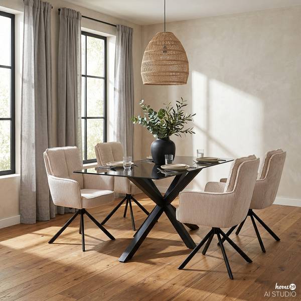 Set di 2 sedie girevoli SALVIN Beige