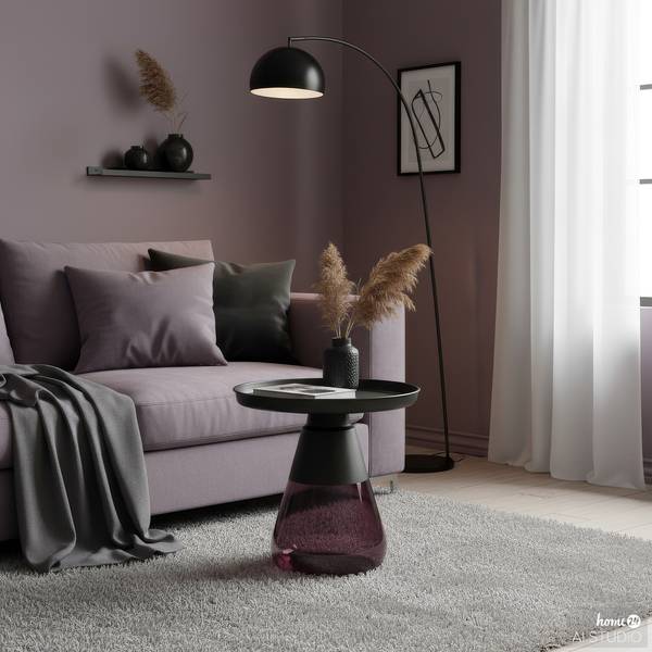 Couchtisch-Set Caviatta 2er-Set Glas / Metall - Dunkellila