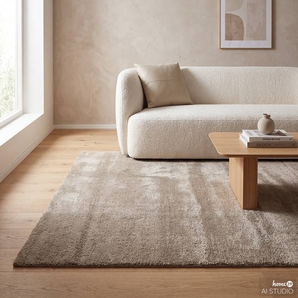 Kurzflorteppich Mire Polyester - Taupe - 200 x 290 cm