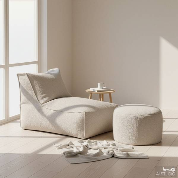 Sitzsack ReLaX!BaG Bouclé Stoff Coline: Beige