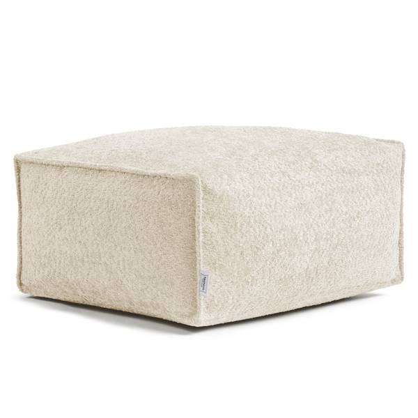 Sitzpouf ReLaX!BaG eckig Bouclé Stoff Coline: Beige