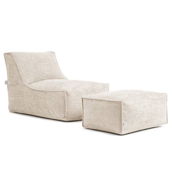 Sitzpouf ReLaX!BaG eckig Bouclé Stoff Coline: Beige