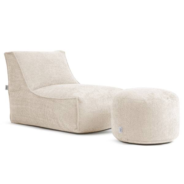 Zitpoef ReLaX!BaG rond Bouclé Stof Coline: beige